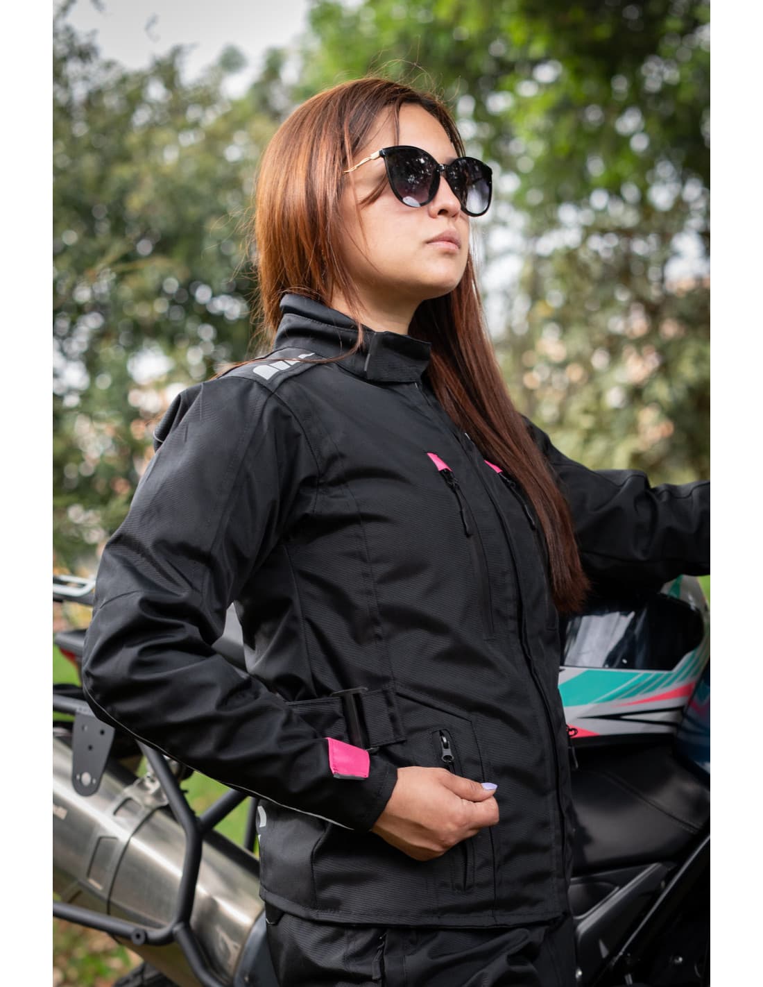 Chaqueta Black Pro Dama - Chaqueta de Protección de Moto para Damas Impermeable Sequoia Speed