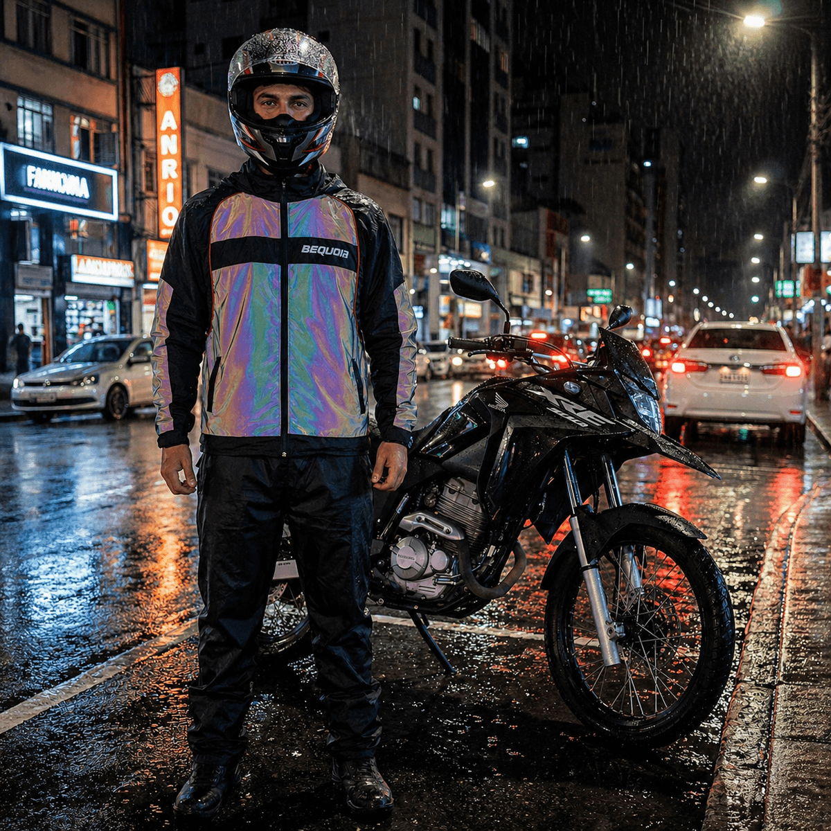 Chaqueta Reflectiva Tornasol de Moto tipo Cortaviento con Protecciones Motociclista para Mujer y Caballeros - Chaquetas para Moto para moto