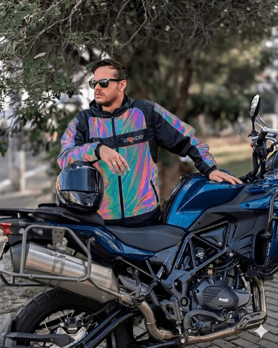 Chaqueta Reflectiva Doble Faz Tornasol impermeable de Moto para Mujer y Caballeros - Chaquetas para Moto para moto